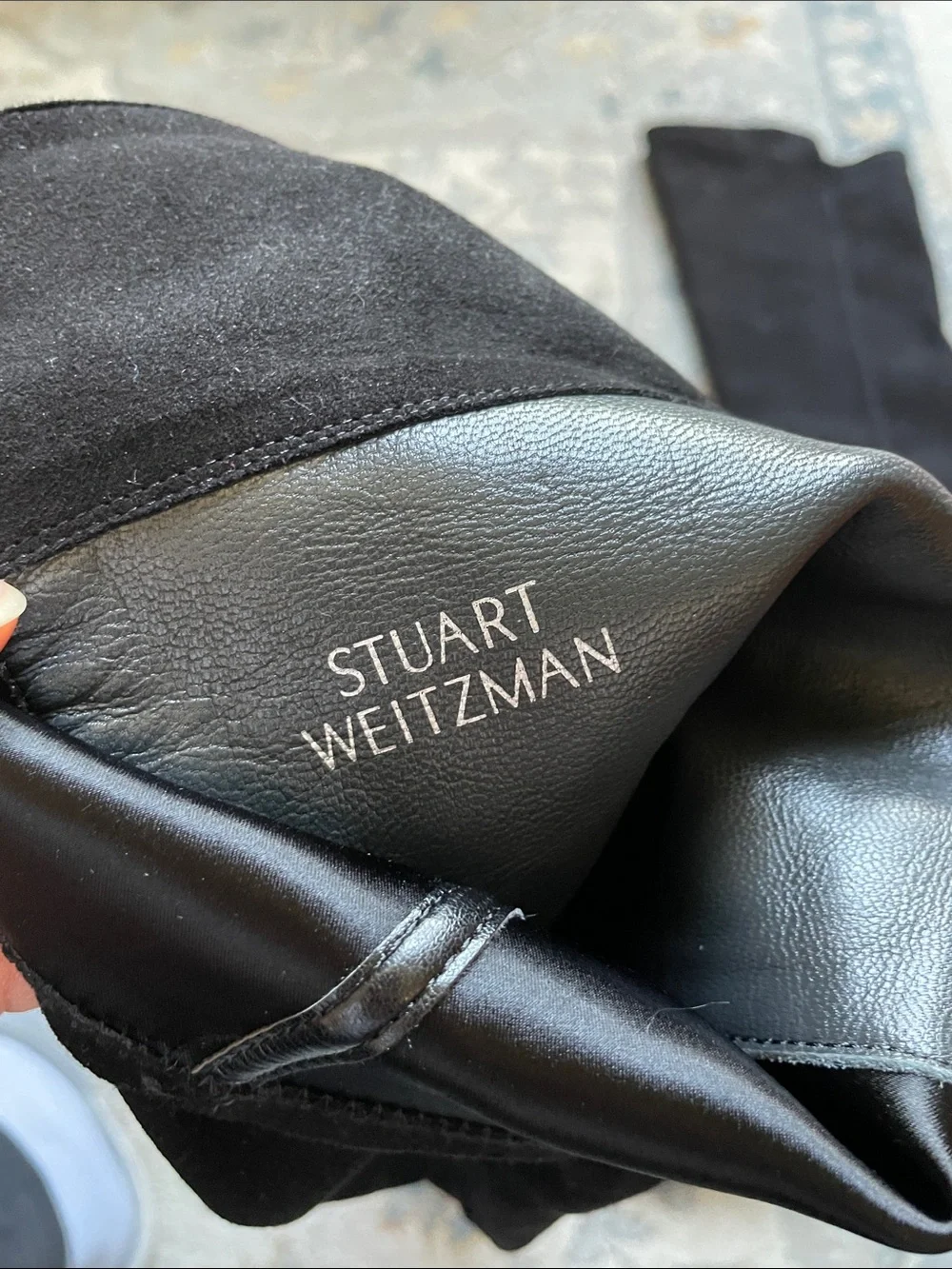 Stuart Weitzman Black Over-the-Knee Suede Boots - Picture 4 of 5